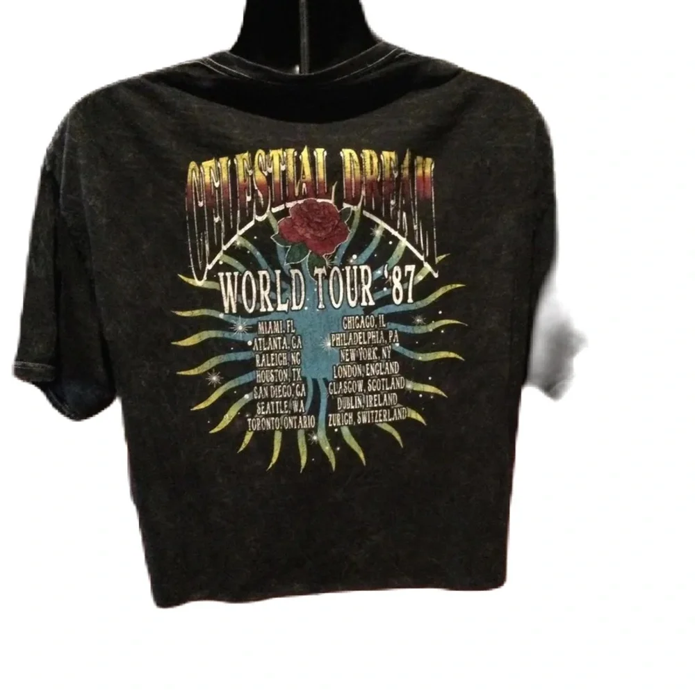 Fifth Sun Celestial Dream World Tour 1987 Womens Cropped Tee - Size S - AMAZING - Picture 3 of 4